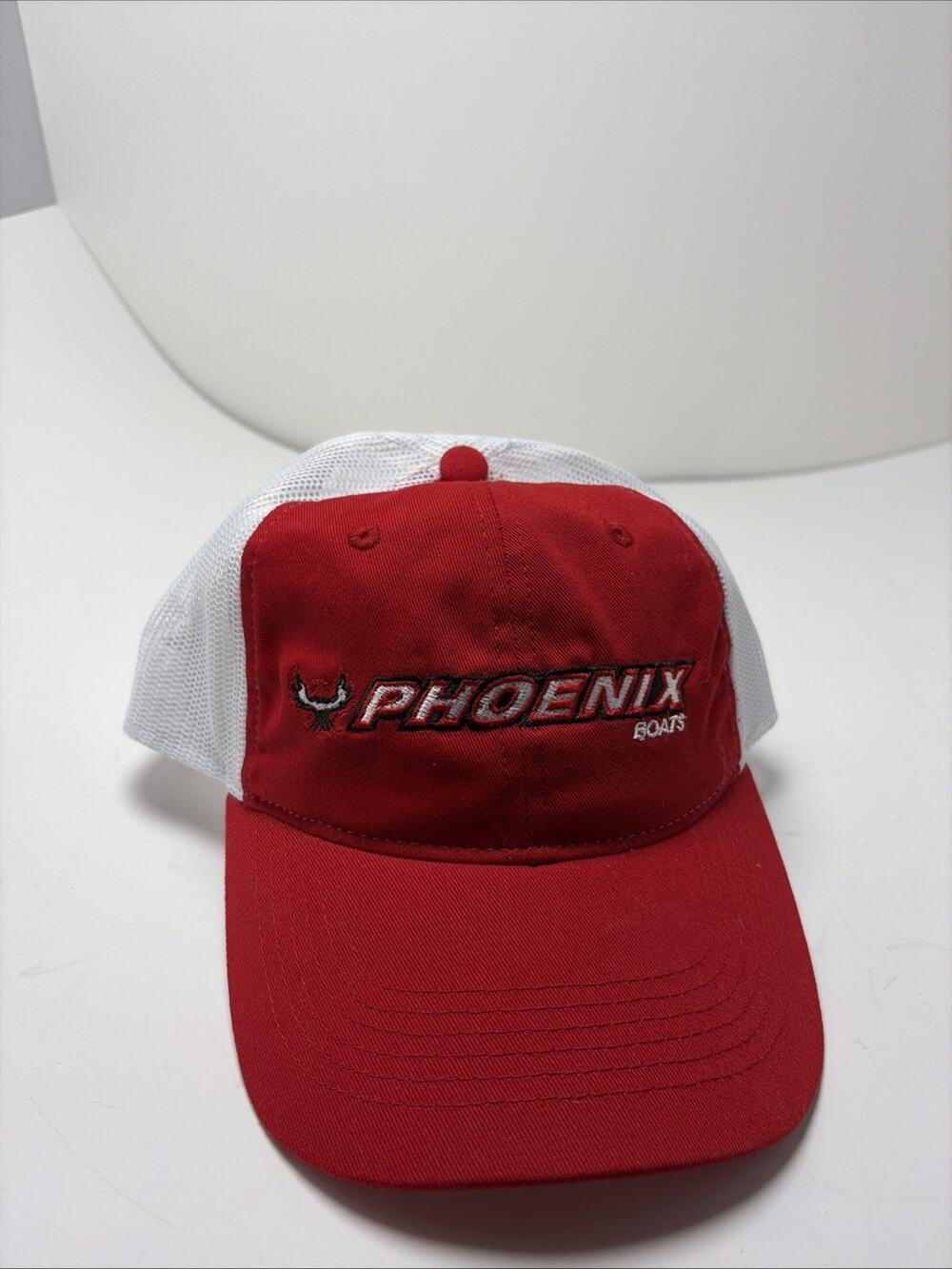 Phoenix Boats Hat Cap MENS Adjustable Red/White Mesh Velcro Brand New